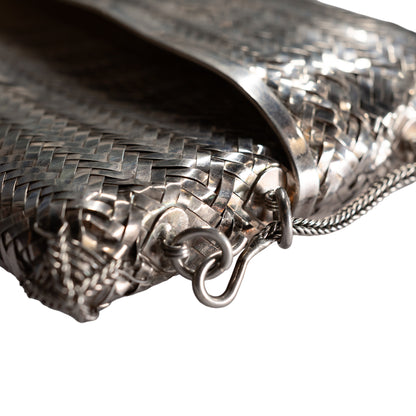925 Sterling Silver Woven Sling Purse