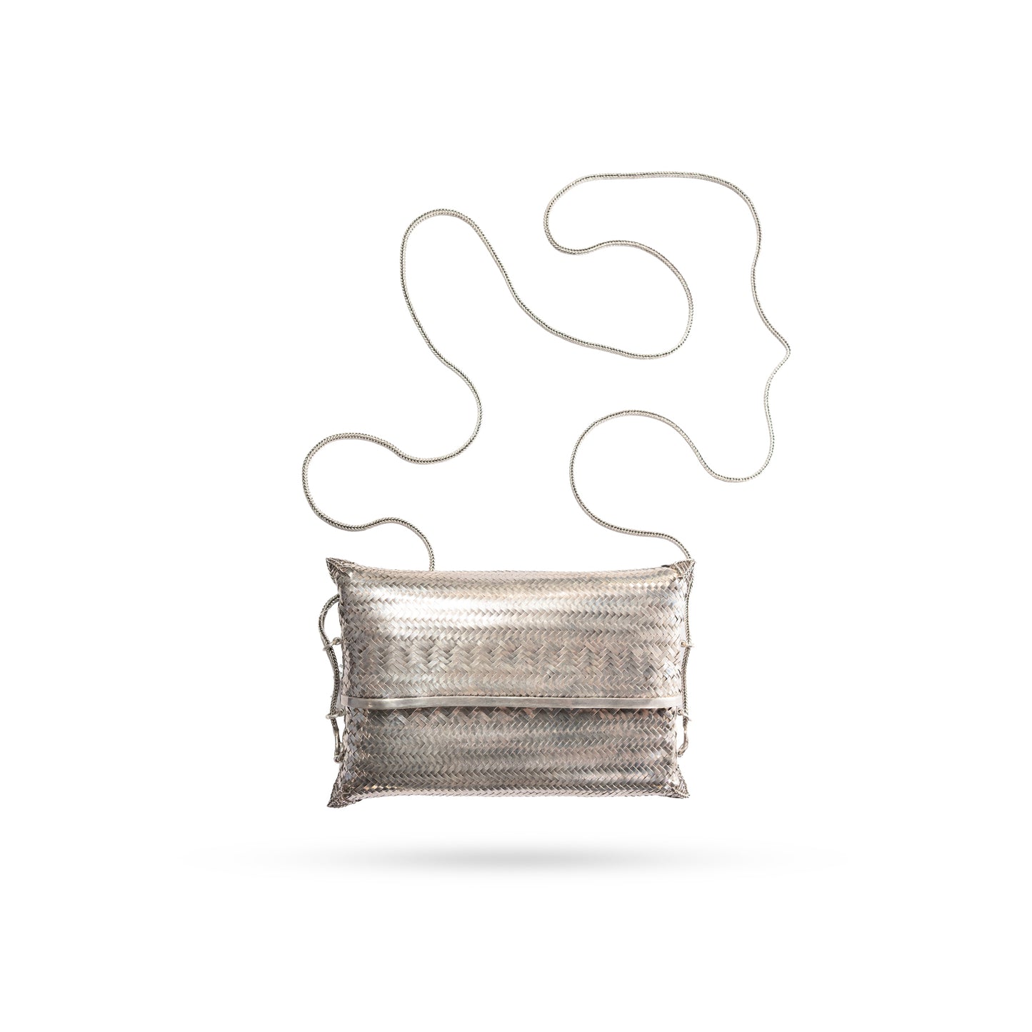 925 Sterling Silver Woven Sling Purse