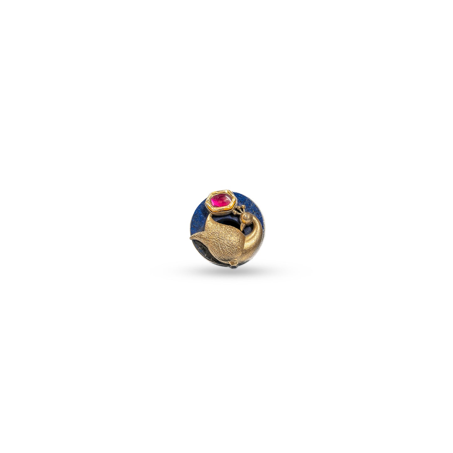 925 Silver Peacock Dual-Tone Ring