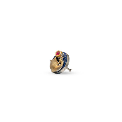 925 Silver Peacock Dual-Tone Ring