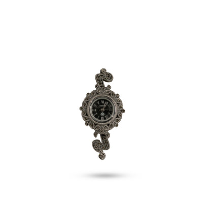 925 Silver Adjustable Marcasite Bracelet Watch