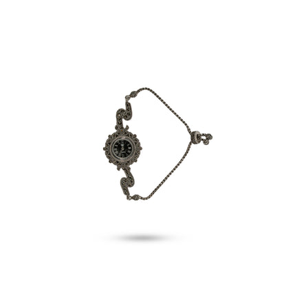 925 Silver Adjustable Marcasite Bracelet Watch