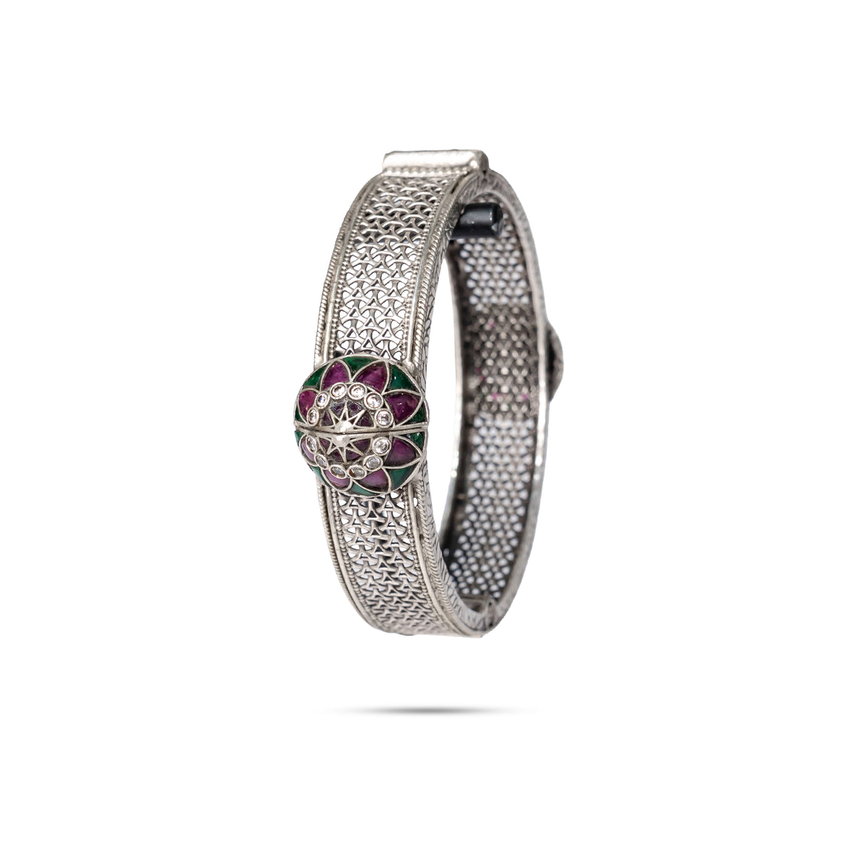 925 Silver Filigree Gemstone Kada