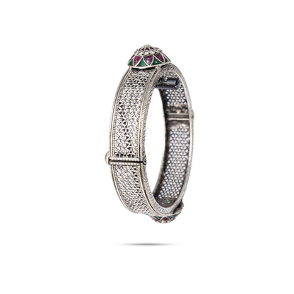 925 Silver Filigree Gemstone Kada