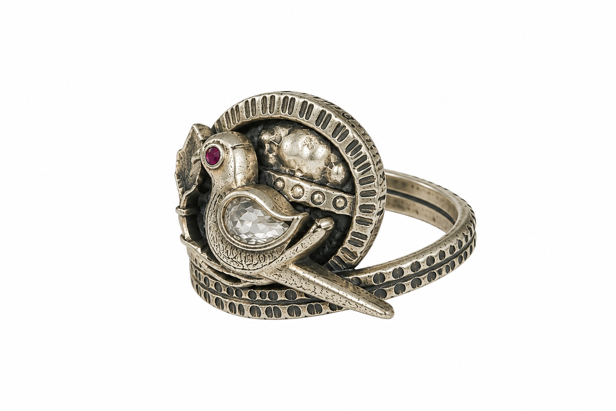 92.5 Silver Aabha Bird Ring