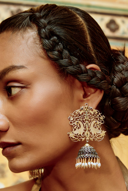 Temple Etched 925 silver Choker Set