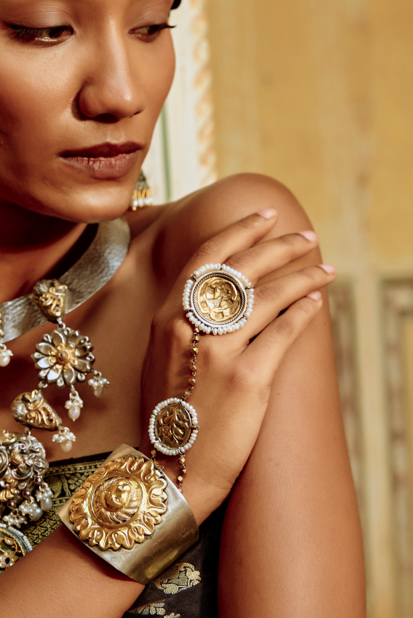 Lion Head 925 silver Cuff Bracelet