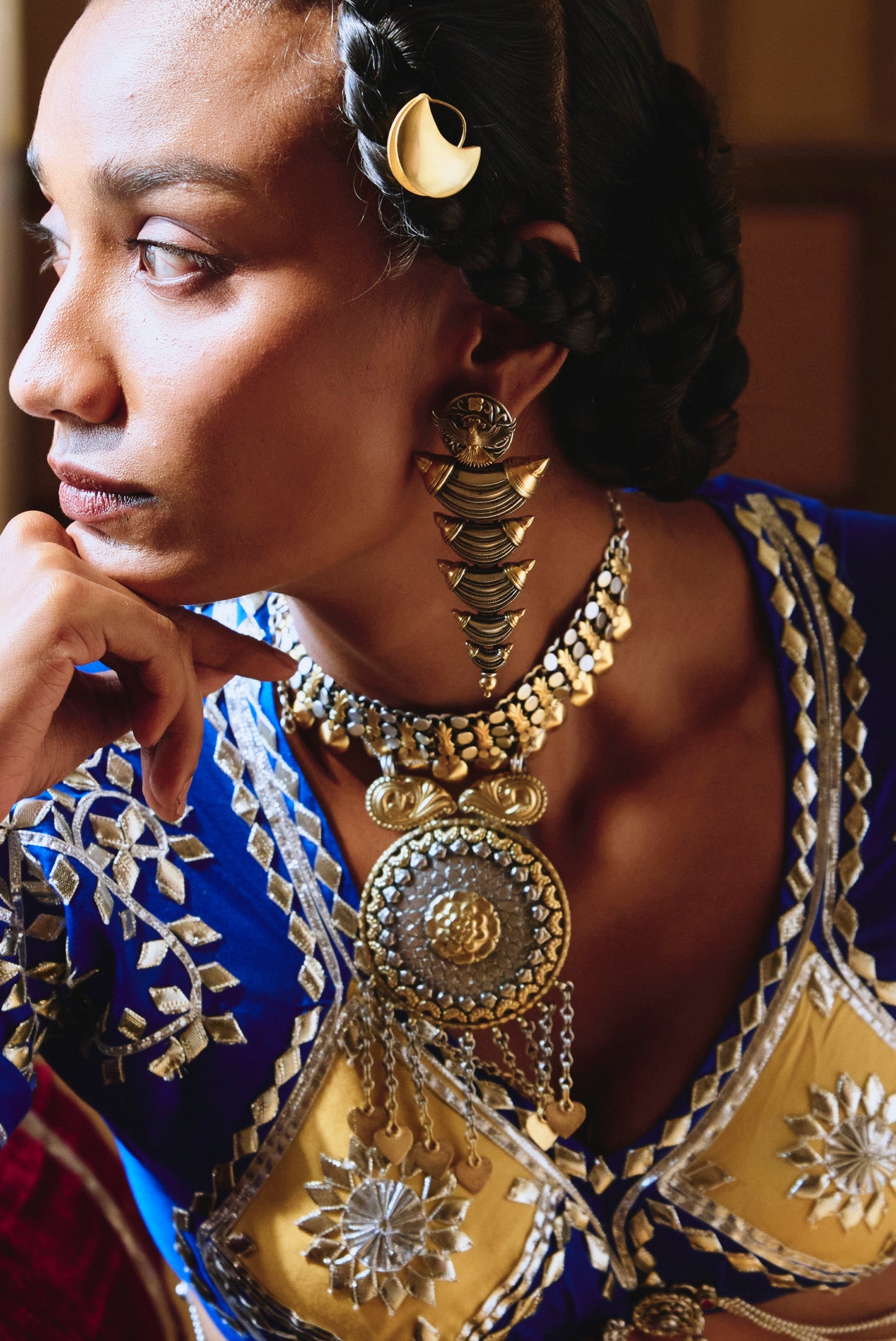 Royal Heritage 925 Silver Temple Earrings