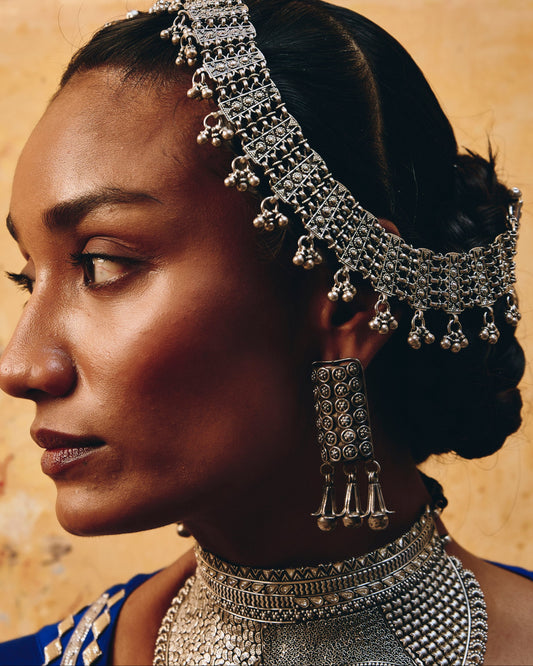 Handcrafted Rectangular 925 Silver Earrings