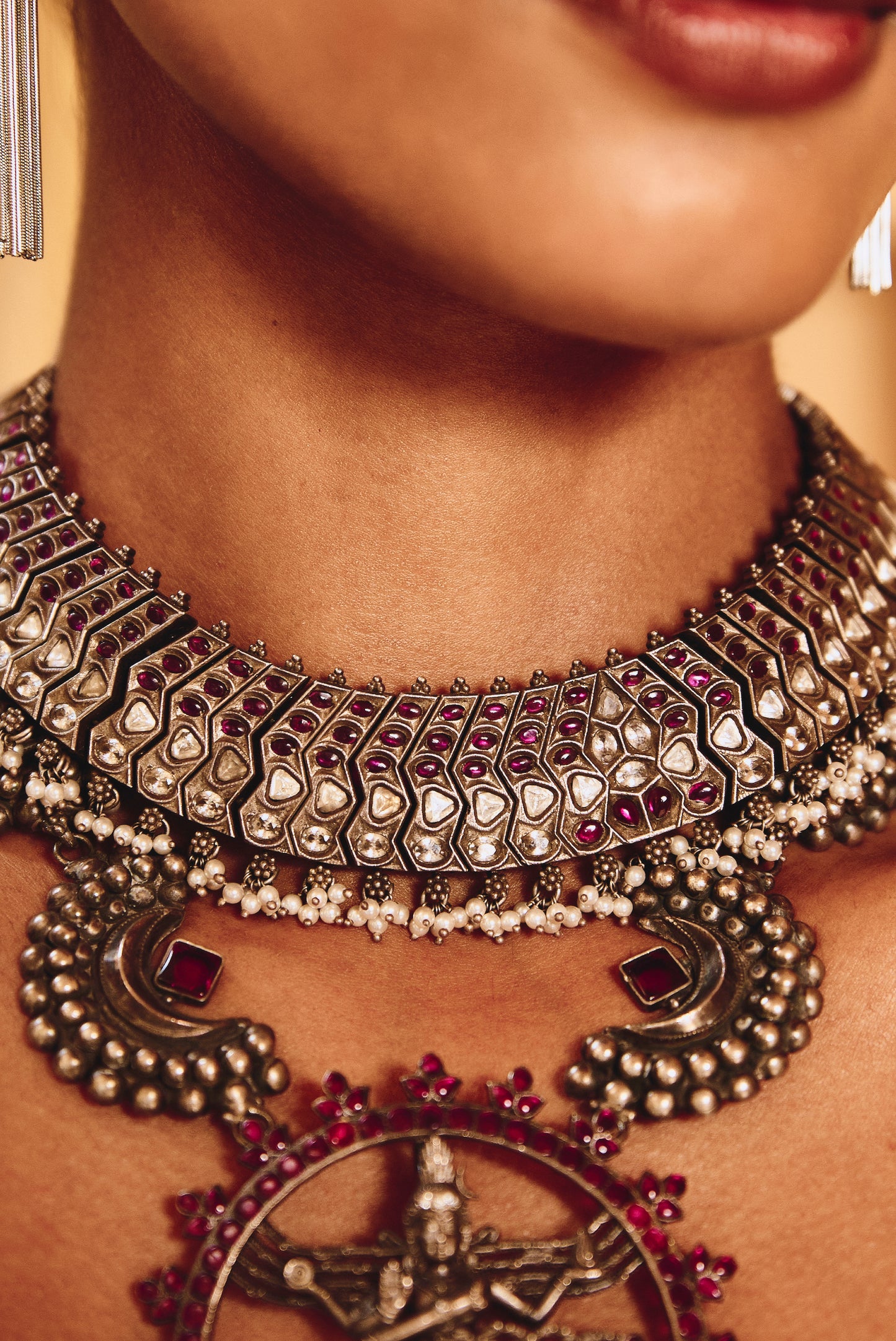 Ruby Nataraja 925 silver Necklace