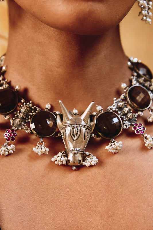 Nandi Pendant Pearl 925 silver Necklace