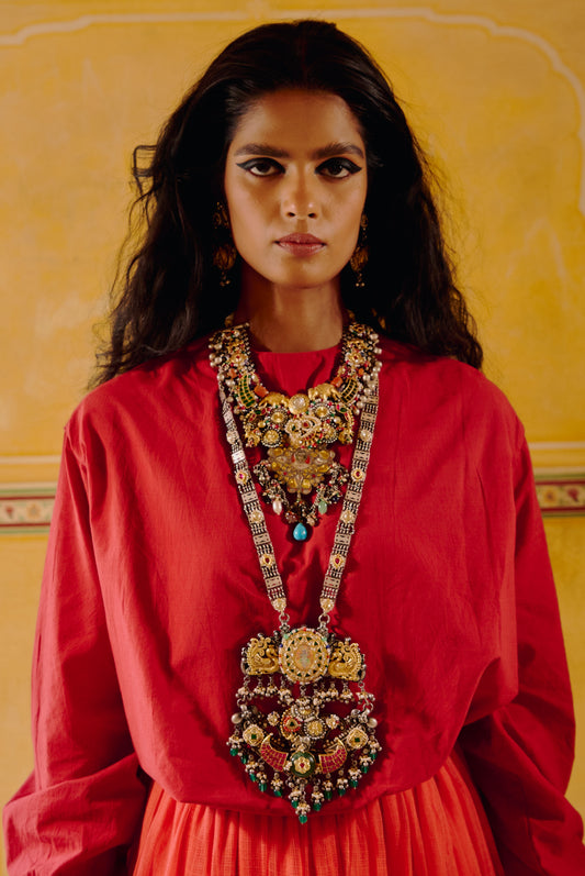 Temple 925 silver Motif Antique Necklace