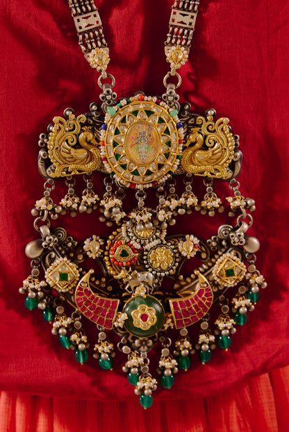 Temple 925 silver Motif Antique Necklace