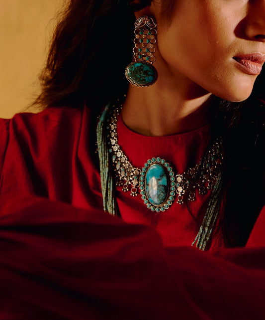 Turquoise 925 silver Choker