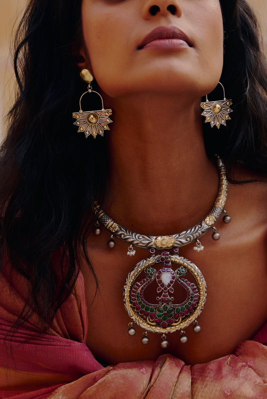 Navratna Necklace 925 silver