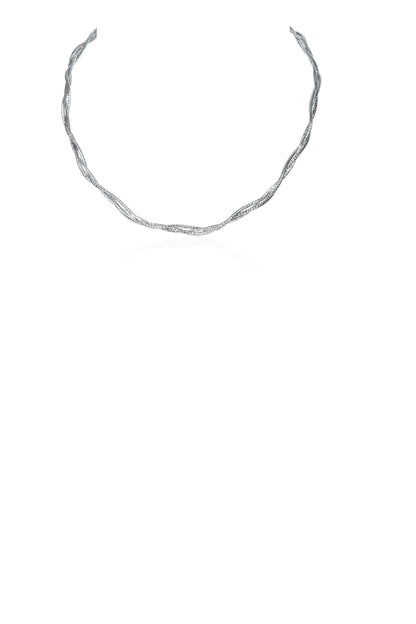 Sterling Silver Twisted Rope Chain Necklace
