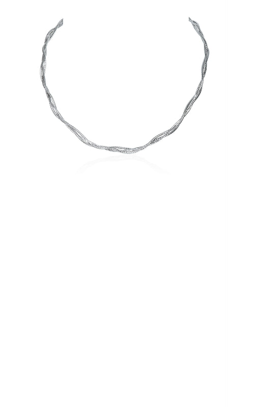 Sterling Silver Twisted Rope Chain Necklace