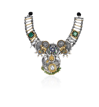 Gold Plated Animal Motif Statement Necklace