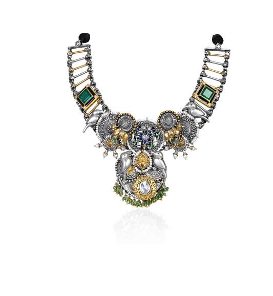Gold Plated Animal Motif Statement Necklace