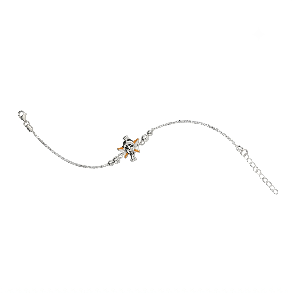 925 Silver Enamel Lord Ganesha Kids Silver Rakhi