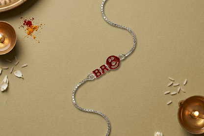 925 Silver Smiley  Rakhi