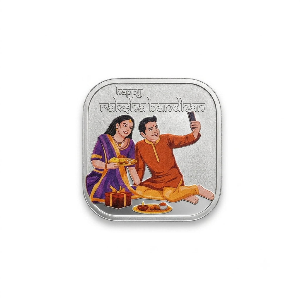 Silver Selfie Raksha Bandhan Coin