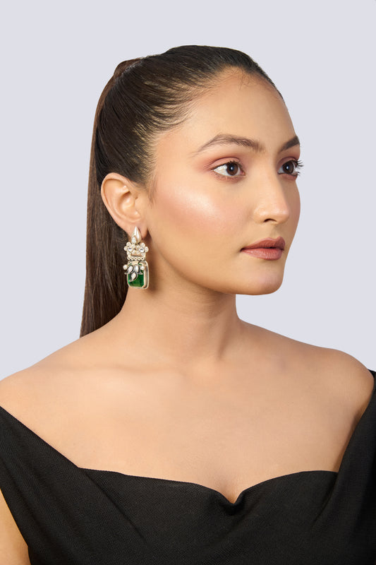 Royal Emerald Kundan Studs
