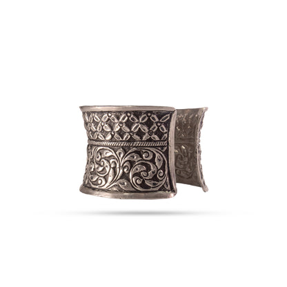 925 Silver Carved Filigree Kada Bangle