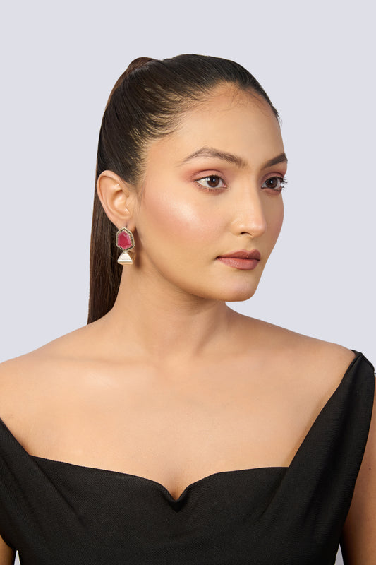 Rose Blaze Stud Earrings in Oxidised Silver
