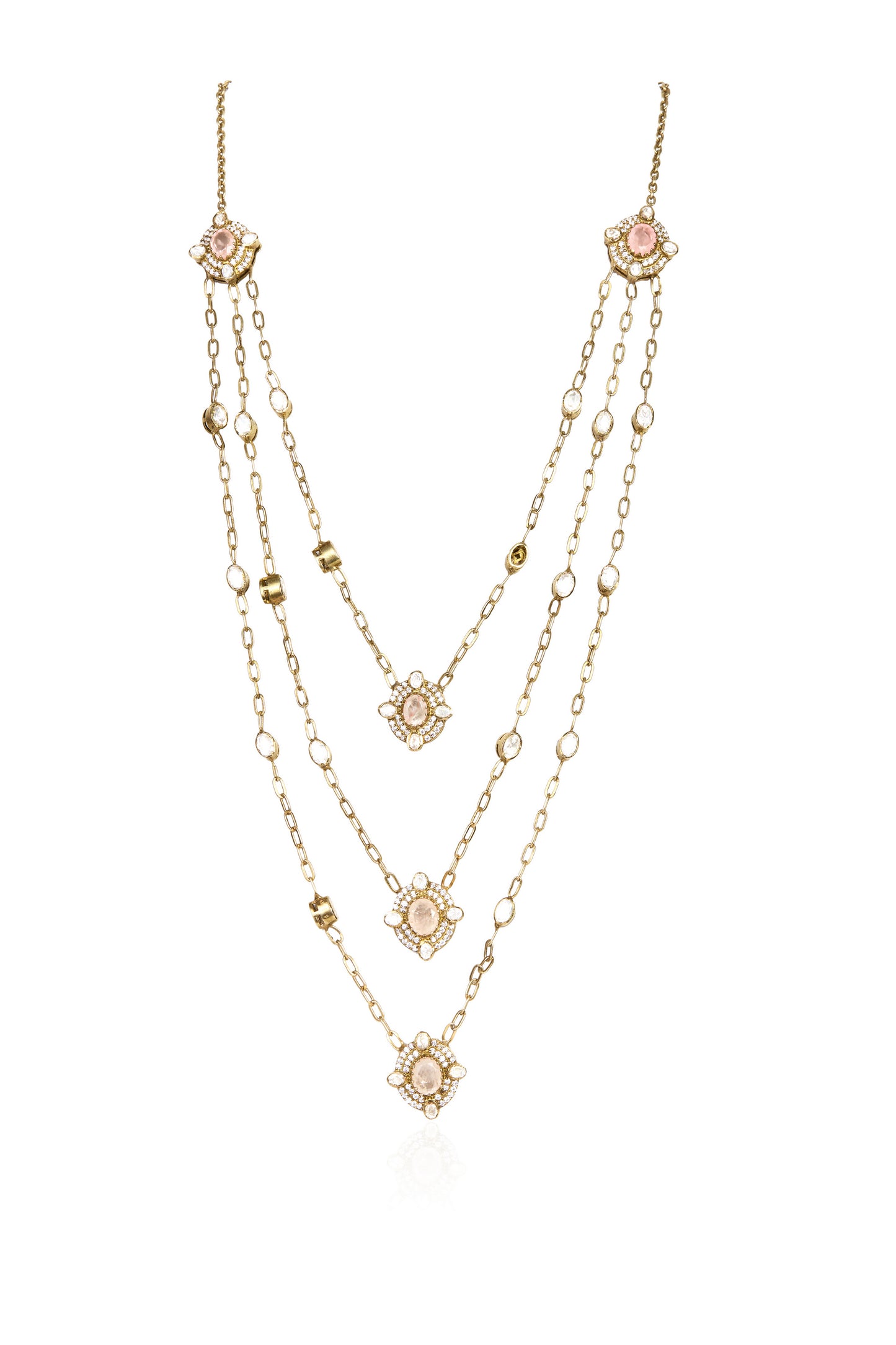 Elegant Necklace with Freshwater Pearls and Sparkling Cubic Zirconia Drops
