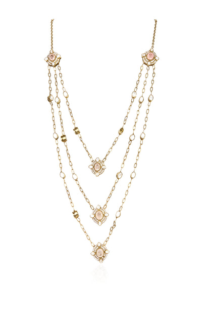 Elegant Necklace with Freshwater Pearls and Sparkling Cubic Zirconia Drops