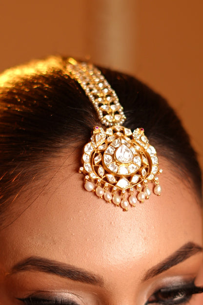 925 Silver Gold Plated Maangtikka
