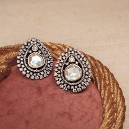 925 Radiant Moissanite Earring