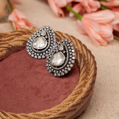 925 Radiant Moissanite Earring