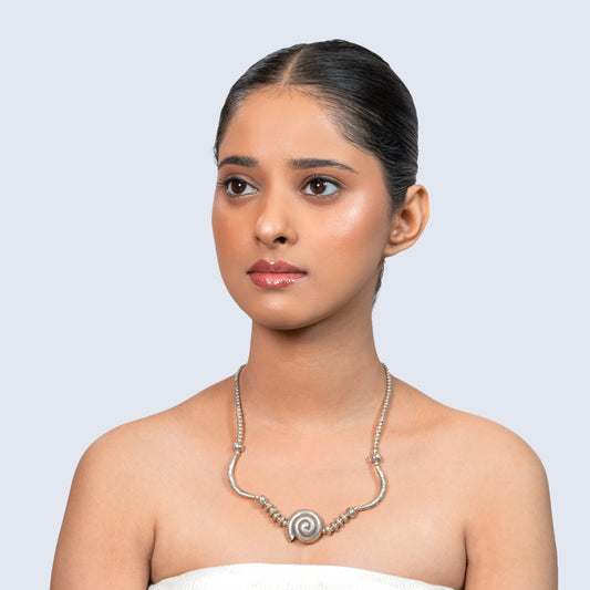 Shell Spiral Minimal 925 silver Necklace