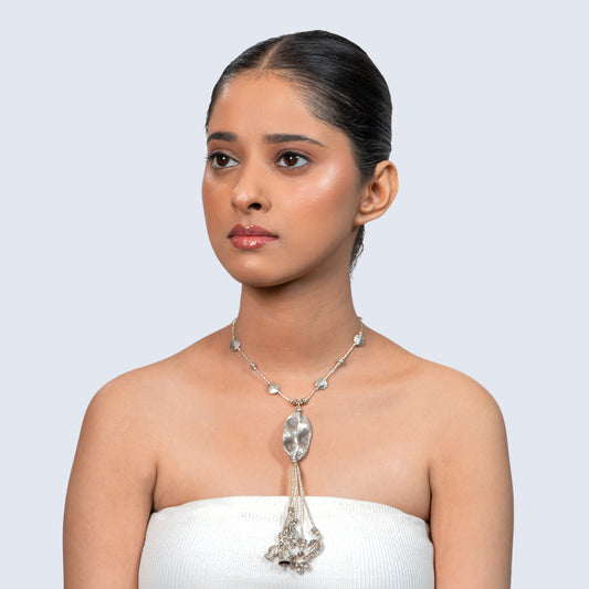 Leaf Tassel 925 silver Pendant Necklace