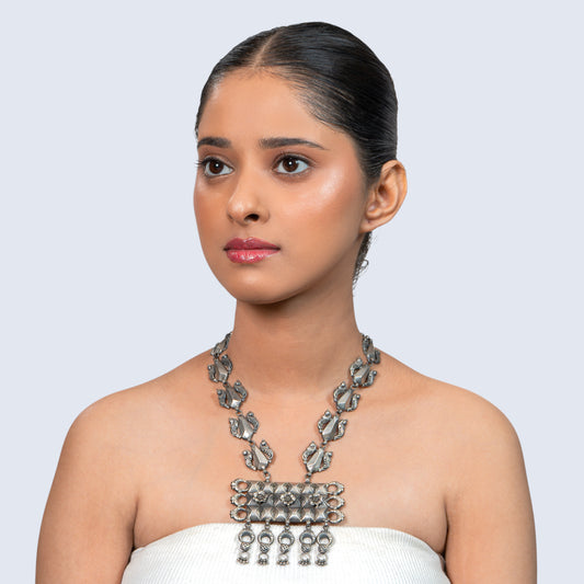 Geometric Tribal Pendant 925 silver Necklace
