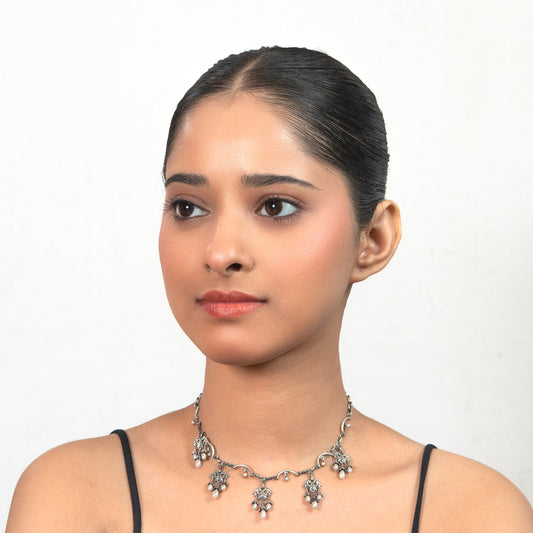 Dangling Ball 925 silver Minimal Choker Necklace