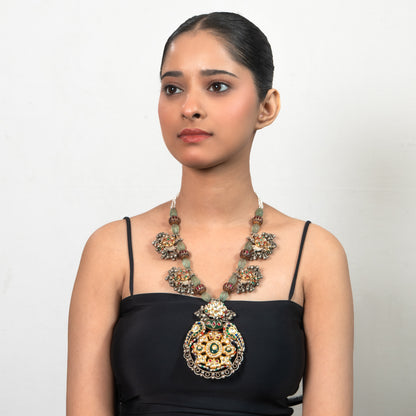 Kundan Meenakari 925 silver Heritage Statement Necklace