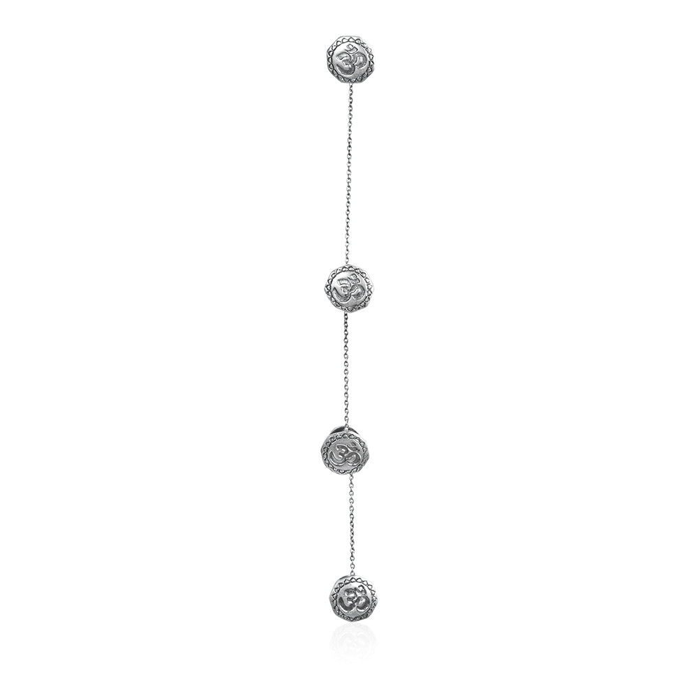 Spiritual Silver Finish Buttons for Kurtas with Om Design