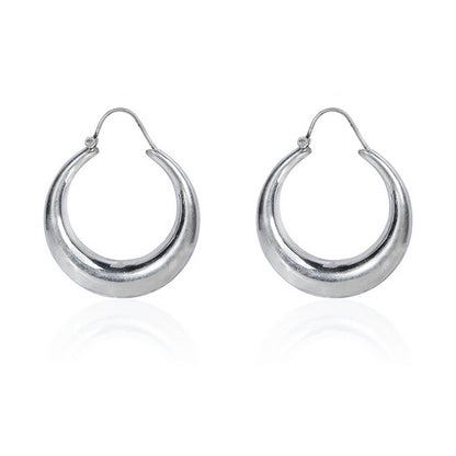Thick Sterling Silver Hoop Earrings