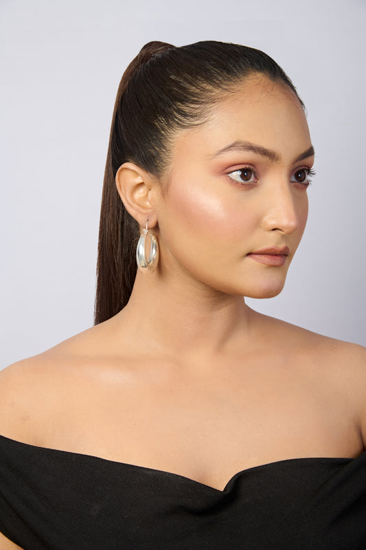 Thick Sterling Silver Hoop Earrings