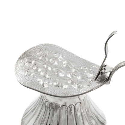 925 Silver Water Jug Set Elegant Floral Design