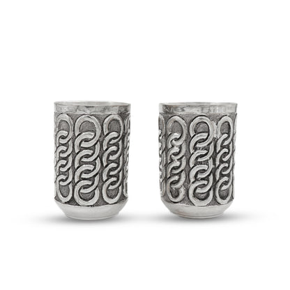 925 silver Chain Pattern Jug & Glasses Set
