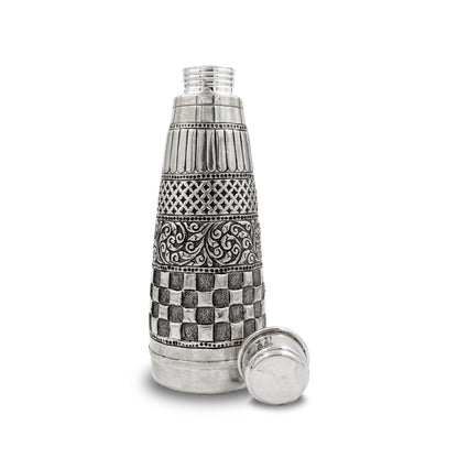 925 silver Designer Check Pattern Water Bottle