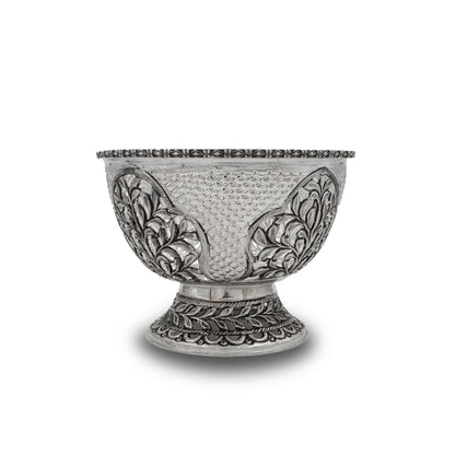 925 silver Leaf Motif Footed Decorative Bowl