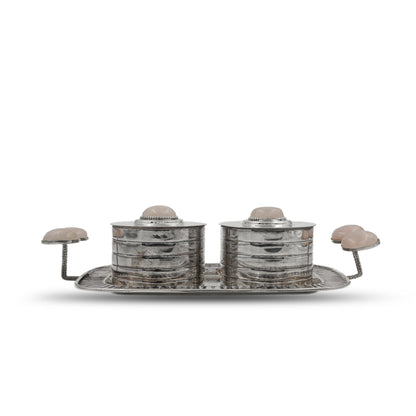 925 silver Luxury Double Container Set on Tray