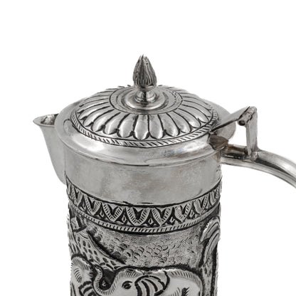 925 silver Elephant Water Jug & Glass Set