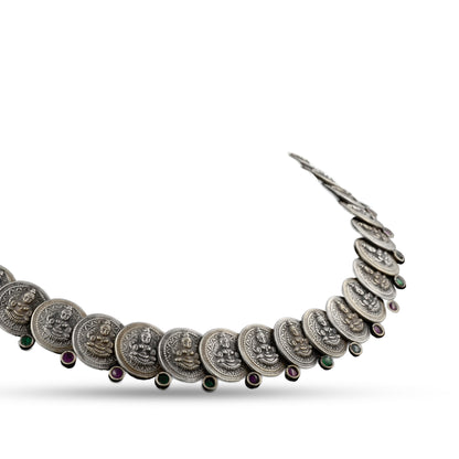 Antique Temple Coin 925 Silver Jewellery Necklace