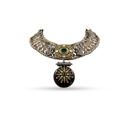 Temple Fusion Pendant 925 silver jewellery Statement Necklace